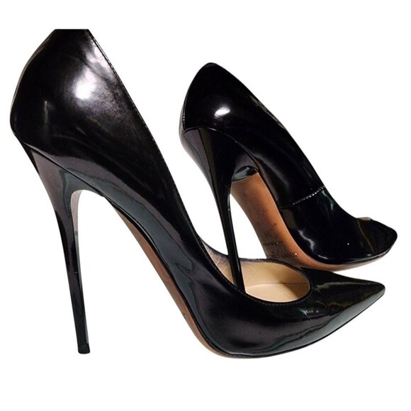 Jimmy Choo Anouk 120 Black Patent Leather Stiletto Pumps Size EU 39 - Picture 3 of 8